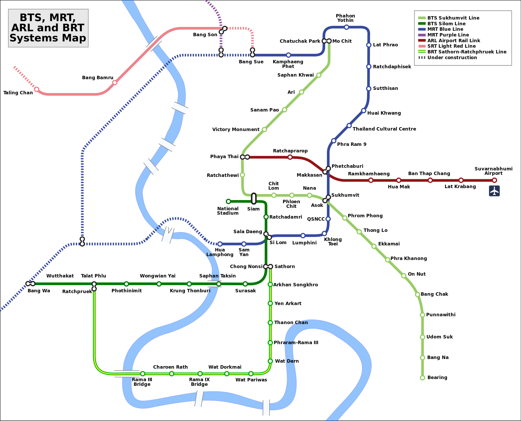 Bangkok mapa metra